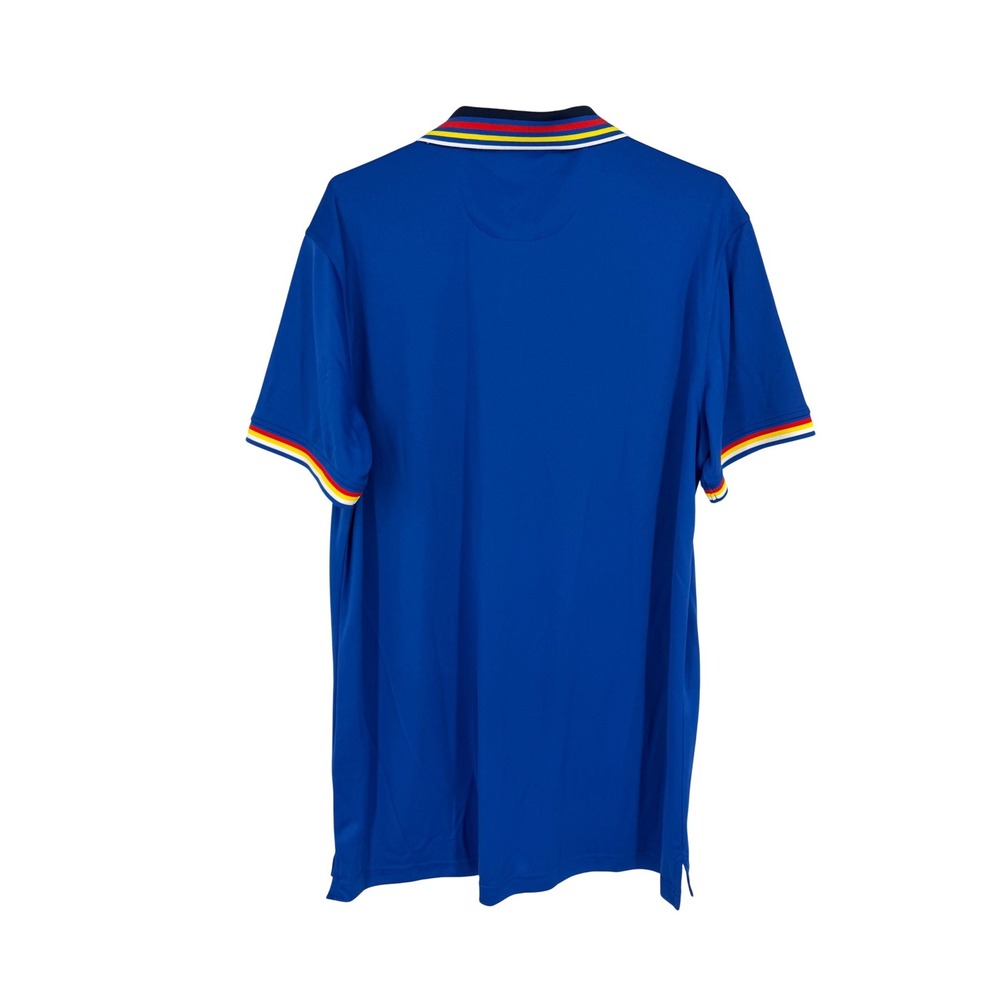 Bunker Mentality Mens Royal Blue Performance Golf Polo Shirt Striped Trim Size L - Picture 3 of 7
